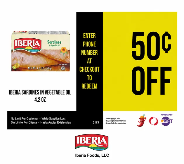 Iberia Sardines in Vegetable Oil coupon
